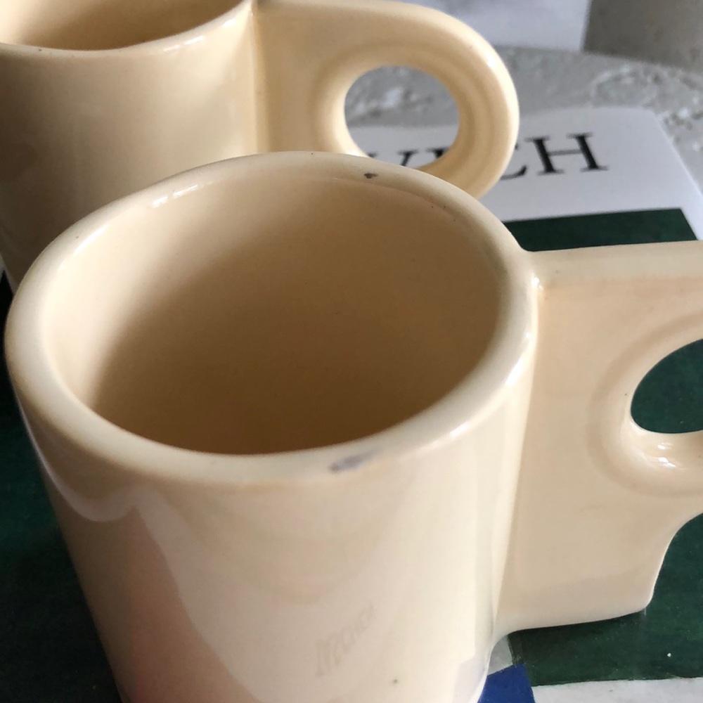 Home Union Set of 2 cream handmade ceramic mugs - Picture 6 of 9